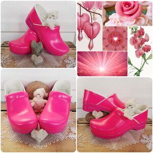 Neon Pink Dansko Pro Clogs Bright Cottagecore Festival iConic Party Play🌸.•°°☆